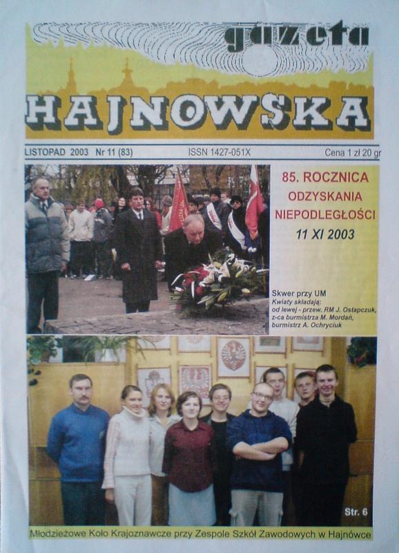 Gazeta Hajnowska nr.11 (83) XI.2003