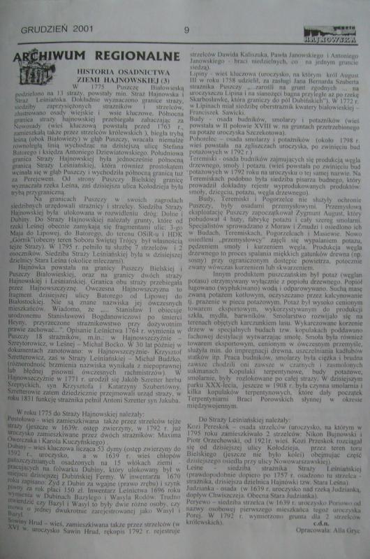 Gazeta Hajnowska XII.2001